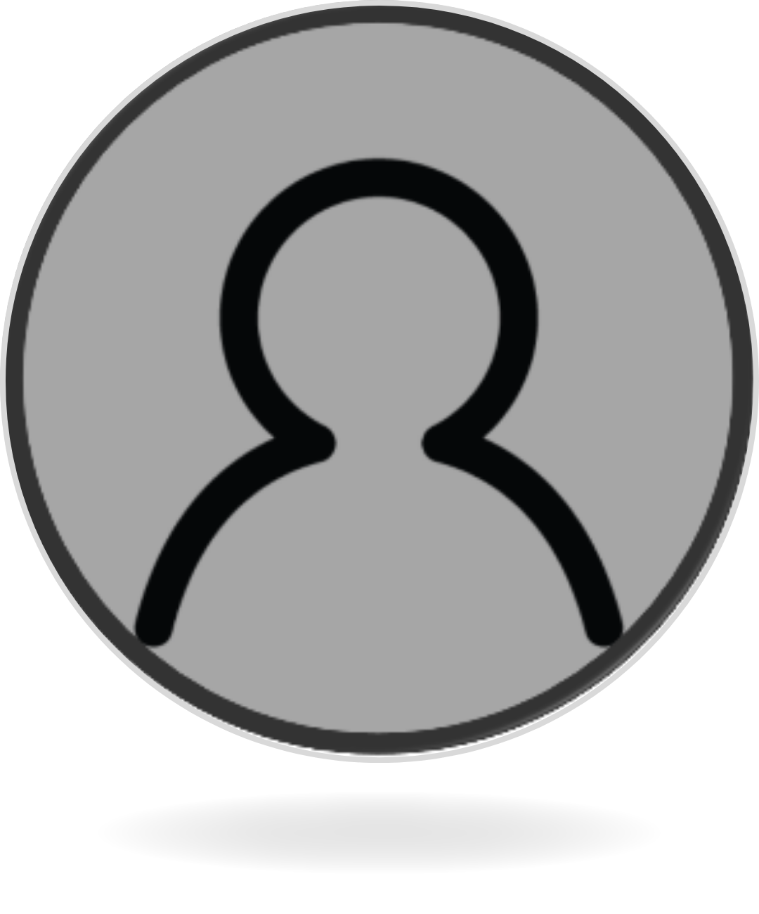 A profile outline in grey