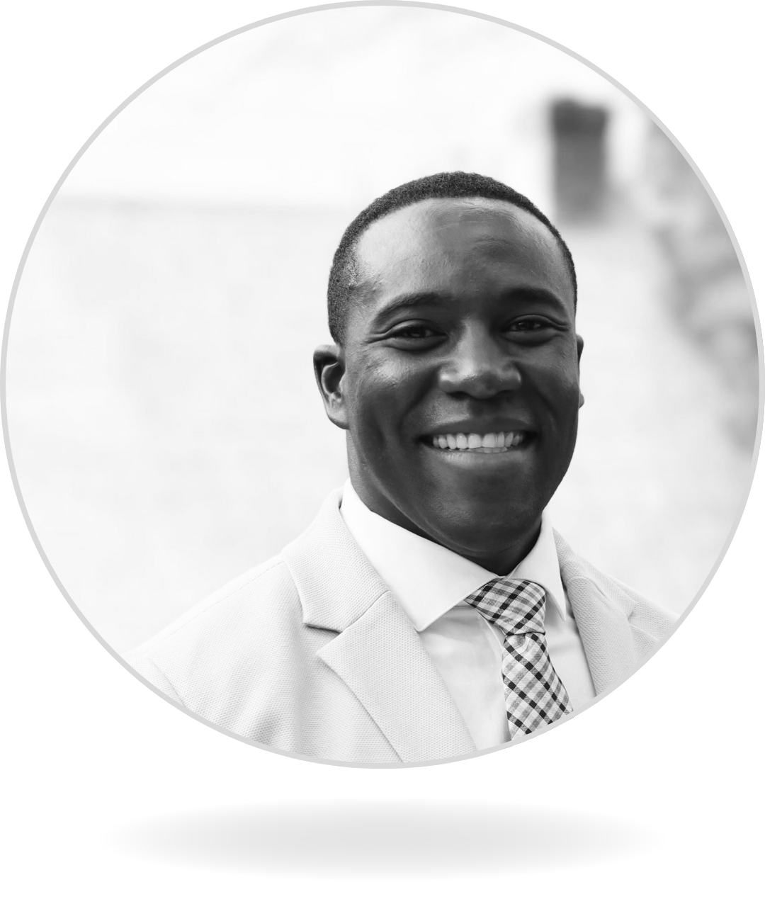 Black and white headshot of Pacifique Nicholas