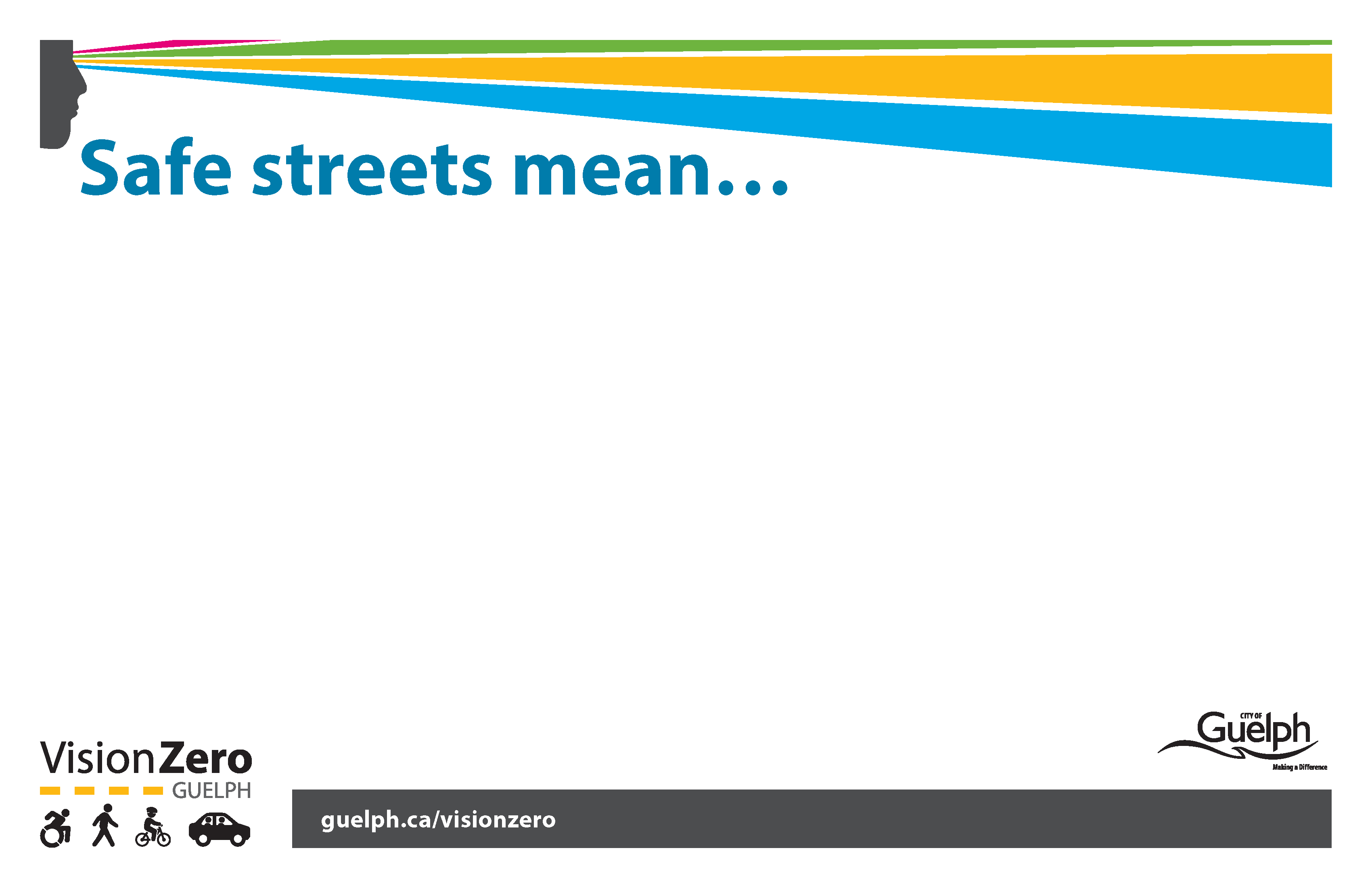 communication board asking what safe streets mean to you